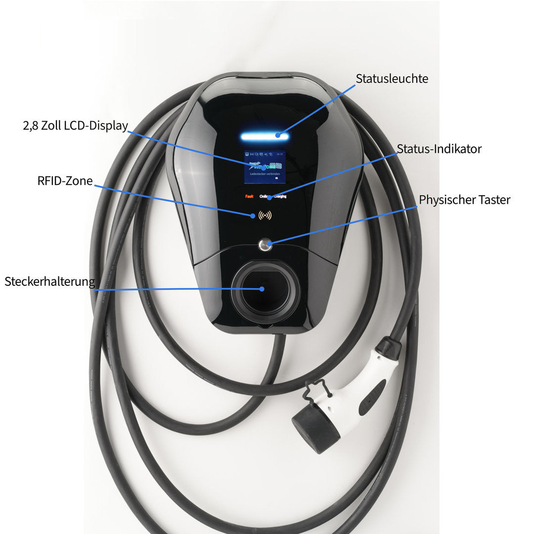 Wallbox Power Dot Fix (KfW 442) 22 kW 7 m - mit 4G