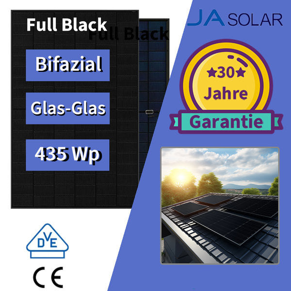 Tetto M|Centrale elettrica da balcone 800W/870Wp|Tetto in tegole|EZ1-M&amp;JA Solar 435 Bifacciale&amp;Cavo Schuko da 5 m