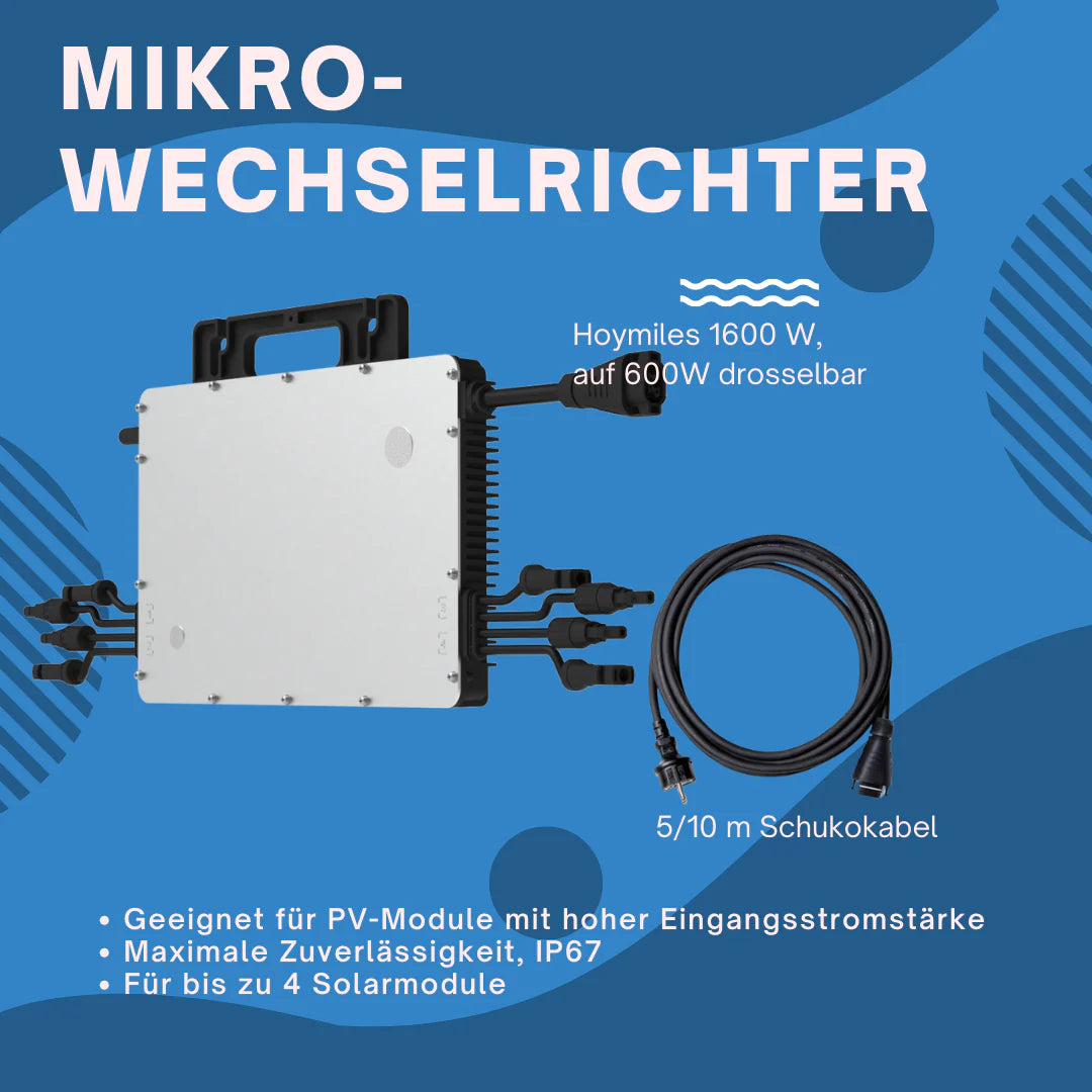 Hoymiles HMS-1600(14 A) Solar Mikrowechselrichter für 4 PV Module drosselbar auf 600 W / 800 W